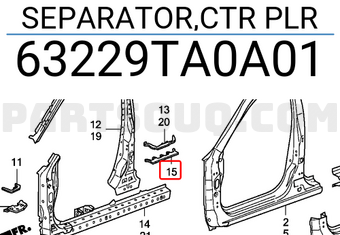 Honda 63229TA0A01 SEPARATOR,CTR PLR