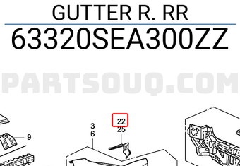 Honda 63320SEA300ZZ GUTTER R. RR
