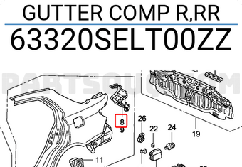 Honda 63320SELT00ZZ GUTTER COMP R,RR