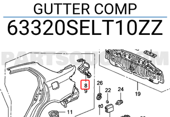 Honda 63320SELT10ZZ GUTTER COMP
