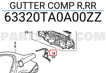 Honda 63320TA0A00ZZ GUTTER COMP R,RR