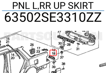 Honda 63502SE3310ZZ PNL L,RR UP SKIRT