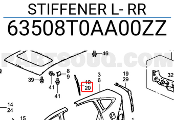 Honda 63508T0AA00ZZ STIFFENER L- RR