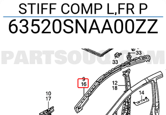 Honda 63520SNAA00ZZ STIFF COMP L,FR P