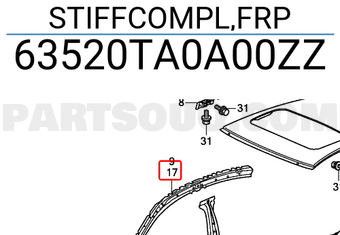 Honda 63520TA0A00ZZ STIFFCOMPL,FRP