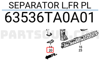 Honda 63536TA0A01 SEPARATOR L,FR PL