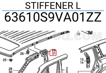 Honda 63610S9VA01ZZ STIFFENER L