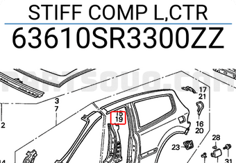 Honda 63610SR3300ZZ STIFF COMP L,CTR