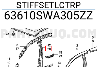 Honda 63610SWA305ZZ STIFFSETLCTRP