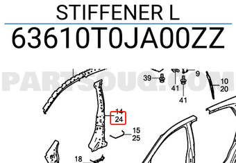 Honda 63610T0JA00ZZ STIFFENER L