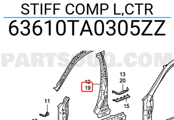 Honda 63610TA0305ZZ STIFF COMP L,CTR