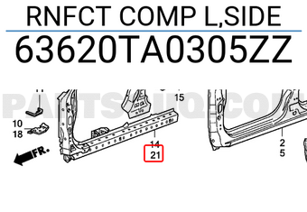 Honda 63620TA0305ZZ RNFCT COMP L,SIDE