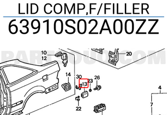Honda 63910S02A00ZZ LID COMP,F/FILLER