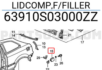 Honda 63910S03000ZZ LIDCOMP,F/FILLER