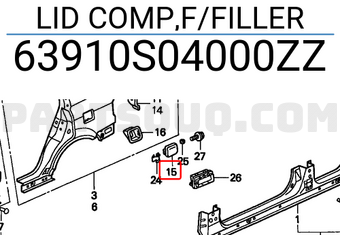 Honda 63910S04000ZZ LID COMP,F/FILLER