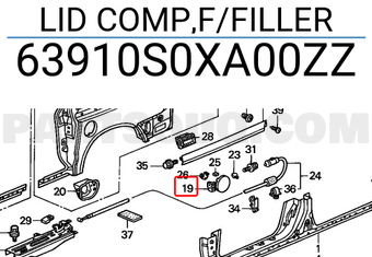 Honda 63910S0XA00ZZ LID COMP,F/FILLER