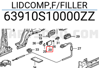 Honda 63910S10000ZZ LIDCOMP,F/FILLER
