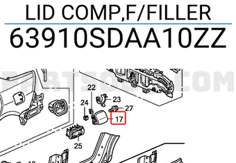 Honda 63910SDAA10ZZ LID COMP,F/FILLER