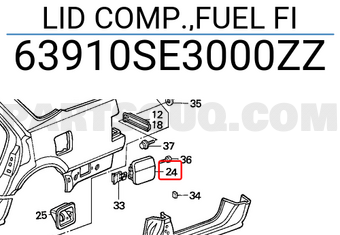 Honda 63910SE3000ZZ LID COMP.,FUEL FI