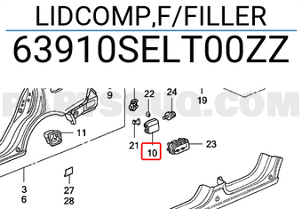 Honda 63910SELT00ZZ LIDCOMP,F/FILLER