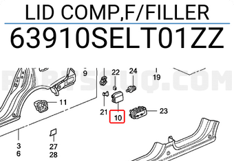 Honda 63910SELT01ZZ LID COMP,F/FILLER