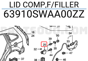 Honda 63910SWAA00ZZ LID COMP,F/FILLER