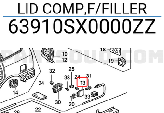 Honda 63910SX0000ZZ LID COMP,F/FILLER