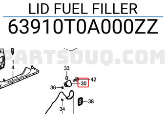 Honda 63910T0A000ZZ LID FUEL FILLER