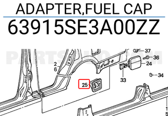 Honda 63915SE3A00ZZ ADAPTER,FUEL CAP