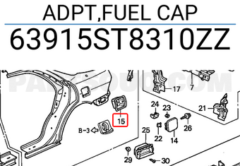 Honda 63915ST8310ZZ ADPT,FUEL CAP