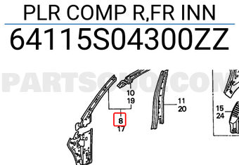 Honda 64115S04300ZZ PLR COMP R,FR INN