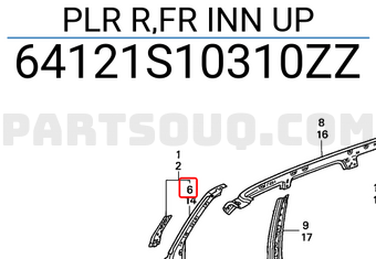 Honda 64121S10310ZZ PLR R,FR INN UP