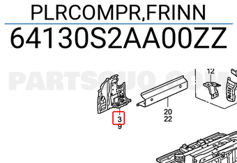 Honda 64130S2AA00ZZ PLRCOMPR,FRINN