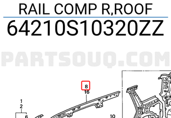 Honda 64210S10320ZZ RAIL COMP R,ROOF