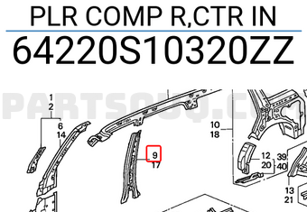 Honda 64220S10320ZZ PLR COMP R,CTR IN
