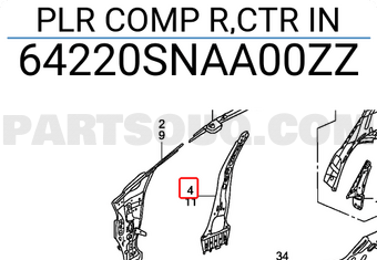 Honda 64220SNAA00ZZ PLR COMP R,CTR IN
