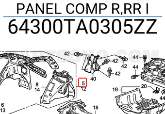 Honda 64300TA0305ZZ PANEL COMP R,RR I