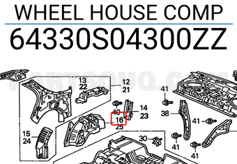Honda 64330S04300ZZ WHEEL HOUSE COMP
