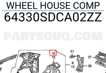 Honda 64330SDCA02ZZ WHEEL HOUSE COMP