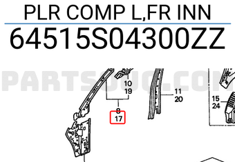 Honda 64515S04300ZZ PLR COMP L,FR INN