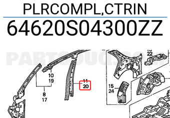 Honda 64620S04300ZZ PLRCOMPL,CTRIN