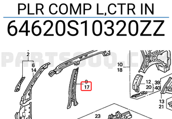 Honda 64620S10320ZZ PLR COMP L,CTR IN