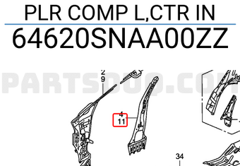 Honda 64620SNAA00ZZ PLR COMP L,CTR IN