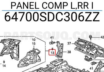 Honda 64700SDC306ZZ PANEL COMP L,RR I