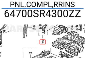 Honda 64700SR4300ZZ PNL.COMPL,RRINS