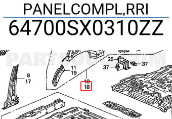Honda 64700SX0310ZZ PANELCOMPL,RRI