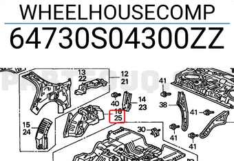 Honda 64730S04300ZZ WHEELHOUSECOMP