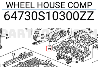 Honda 64730S10300ZZ WHEEL HOUSE COMP