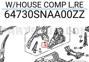 Honda 64730SNAA00ZZ W/HOUSE COMP L,RE