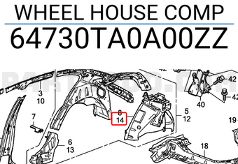 Honda 64730TA0A00ZZ WHEEL HOUSE COMP